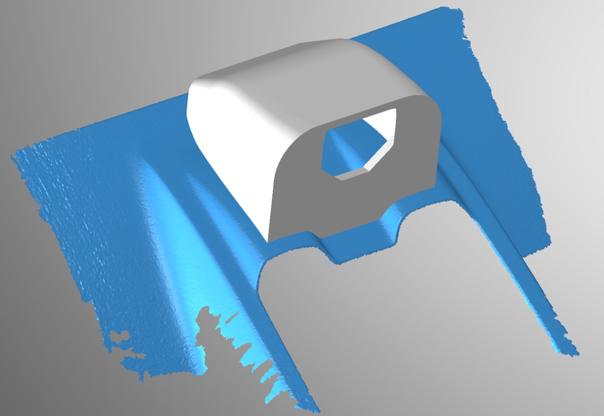 Housing designed directly against 3D scan data of the rear deck, not approximations.