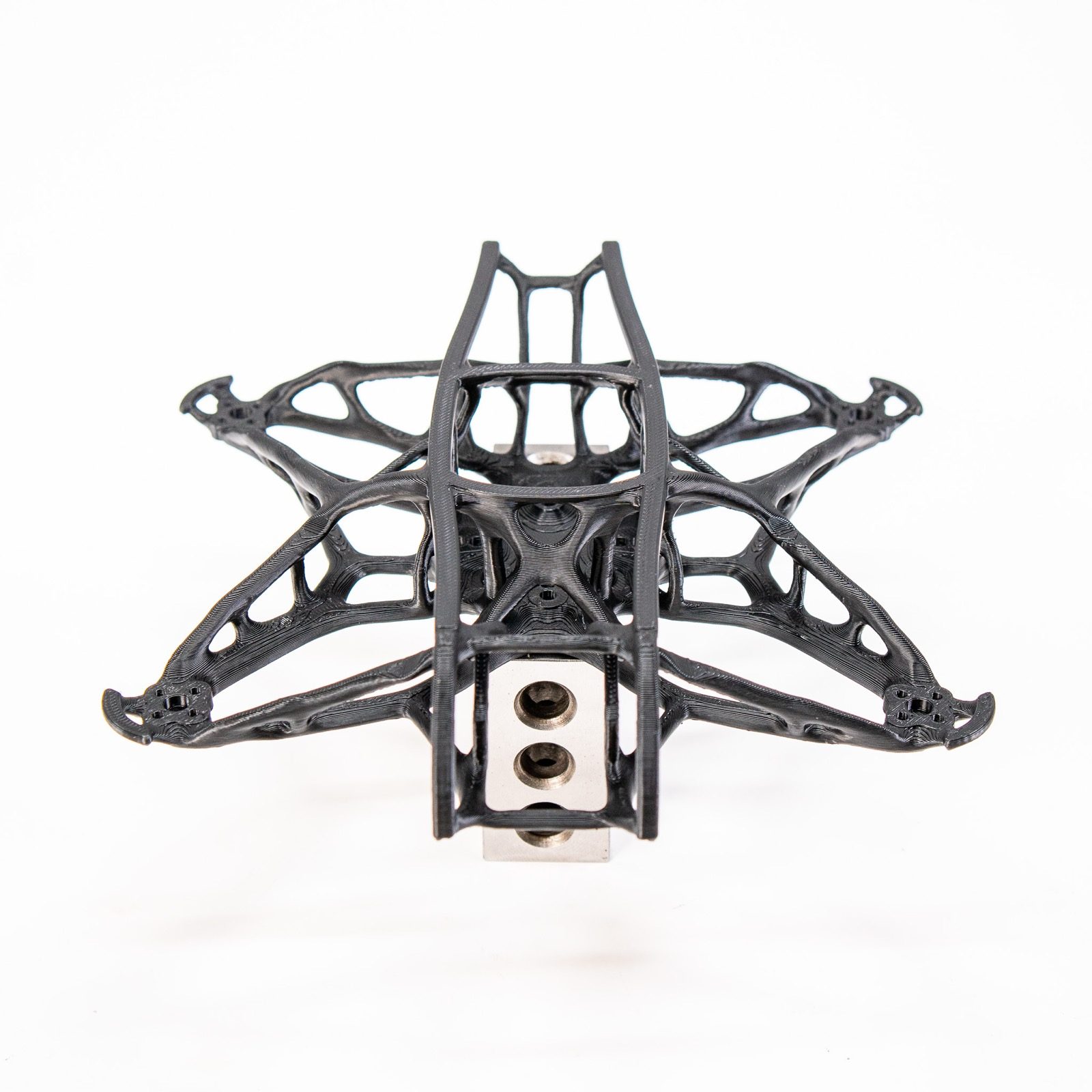 Generatively designed drone frame in carbon-fibre ASA, weighing under 40 grams